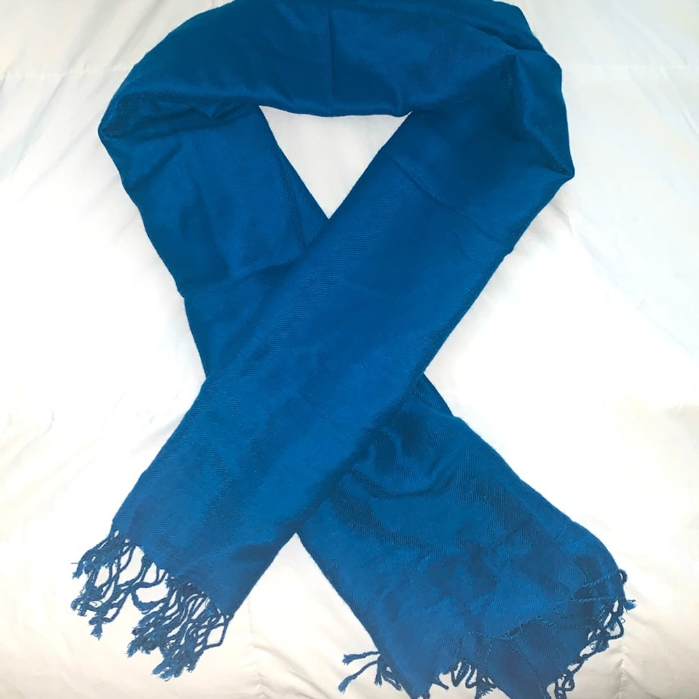 Blue Fringe Scarf